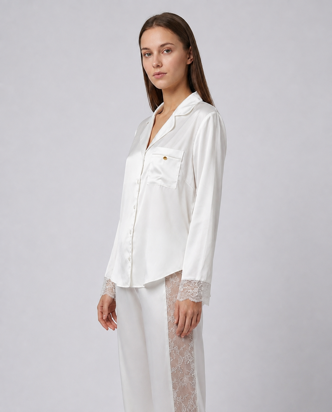 Isla & Evie Satin Two-Piece Pajama Set
