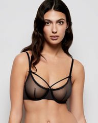 La Senza Unlined Mesh Bra with Picot Trim