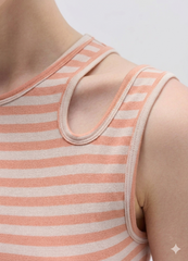 OVS Striped Tank Top With Cut-Out Details
