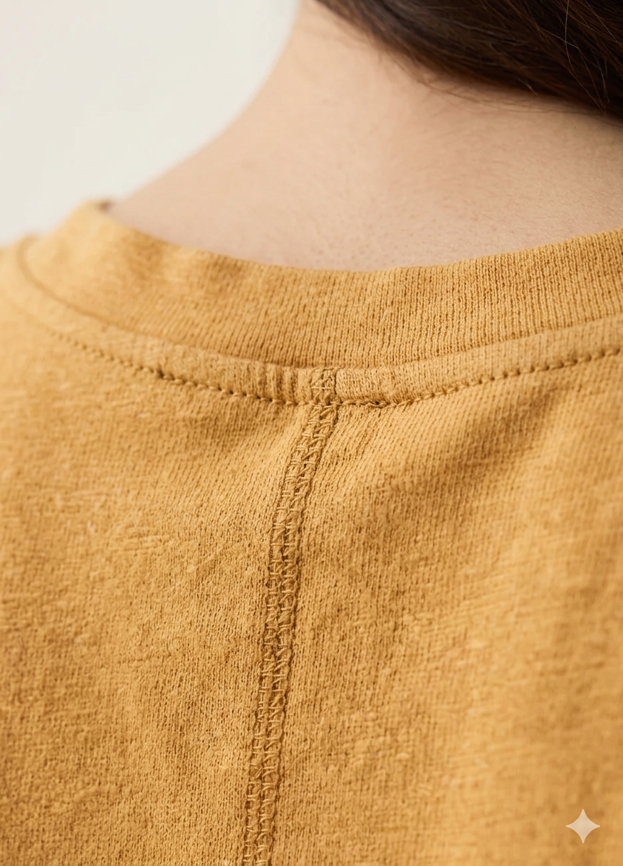 OVS Cotton And Linen Tank Top With Round Neck