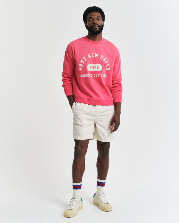 Varsity Worn Graphic Crew Neck Sweatshirt