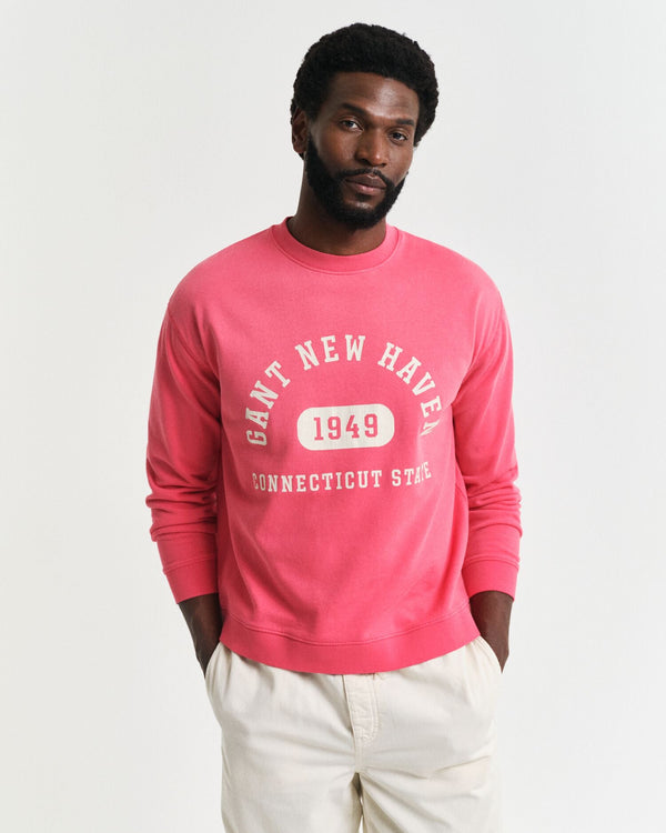 Varsity Worn Graphic Crew Neck Sweatshirt