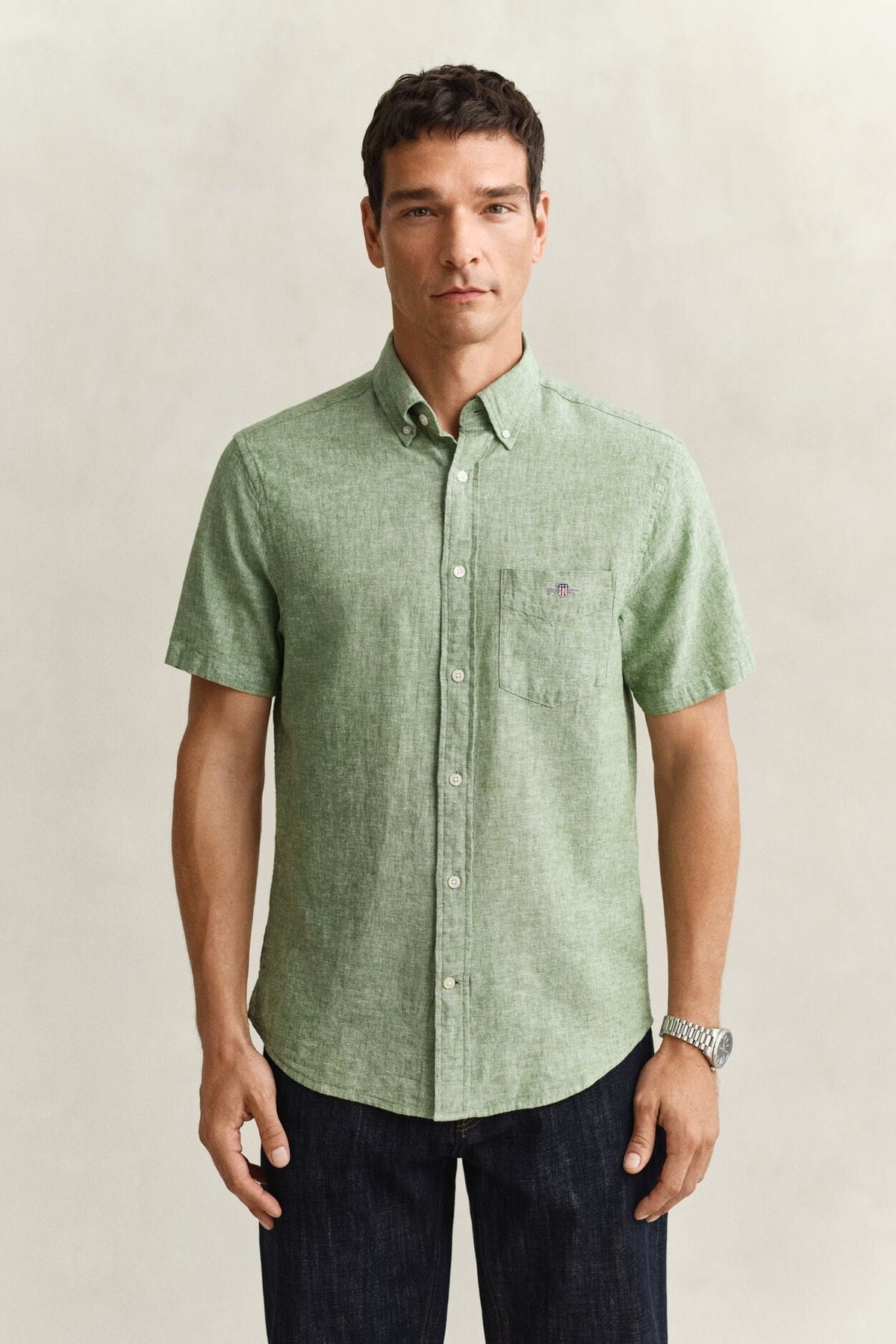 Regular Cotton Linen SS Shirt