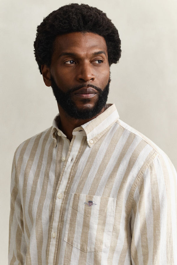 Regular Cotton Linen Stripe Shirt