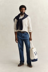 Regular Cotton Linen Stripe Shirt