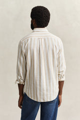 Regular Cotton Linen Stripe Shirt