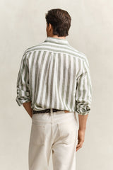 Regular Cotton Linen Stripe Shirt