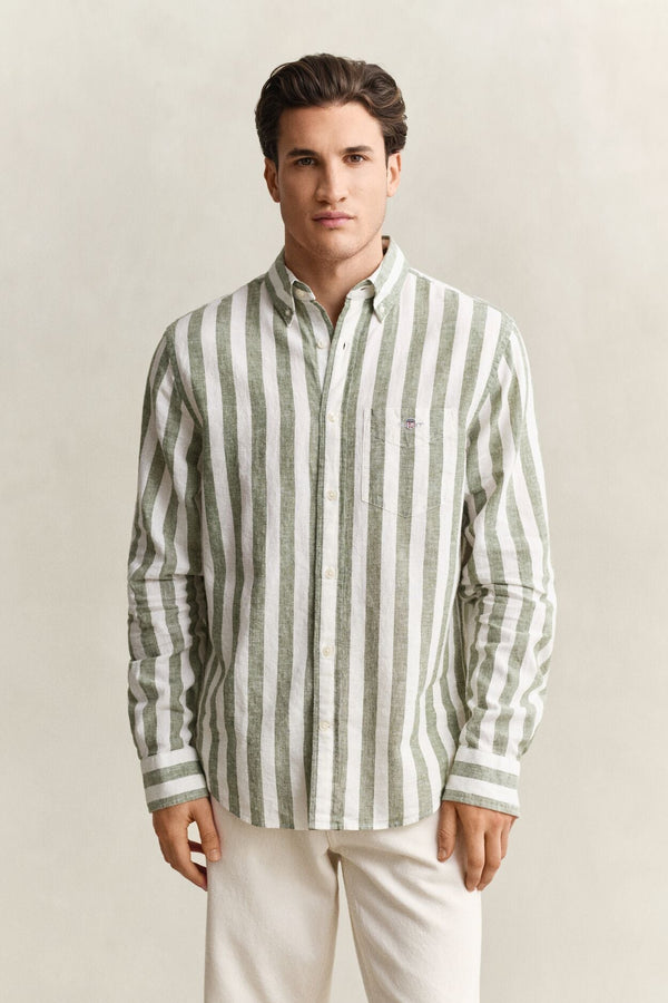 Regular Cotton Linen Stripe Shirt