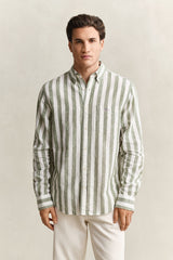 Regular Cotton Linen Stripe Shirt