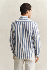 Regular Cotton Linen Stripe Shirt
