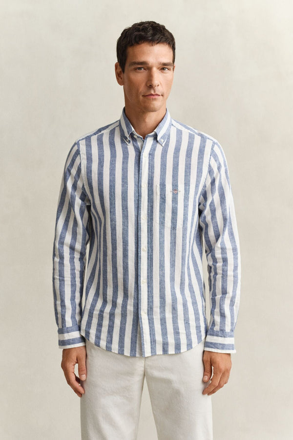 Regular Cotton Linen Stripe Shirt