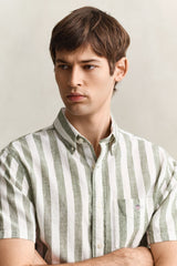 Regular Cotton Linen Stripe SS Shirt