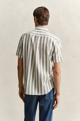 Regular Cotton Linen Stripe SS Shirt