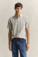 Regular Cotton Linen Stripe SS Shirt