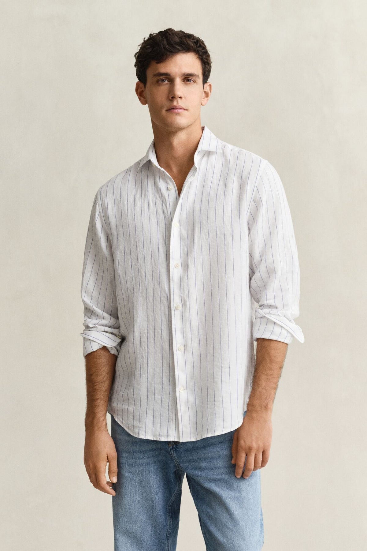 Regular Linen Stripe Shirt