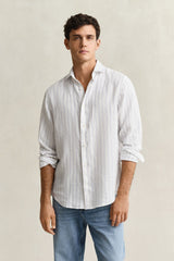 Regular Linen Stripe Shirt