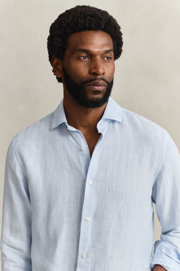 Regular Linen Stripe Shirt