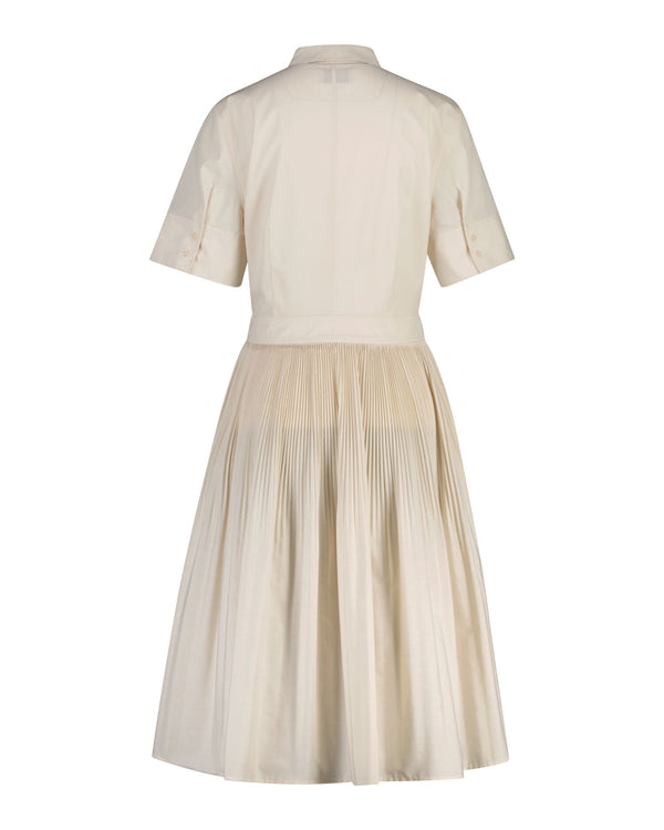 Cotton Pleated SS Shirt Dress