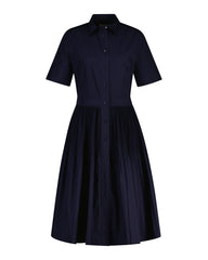 Cotton Pleated SS Shirt Dress
