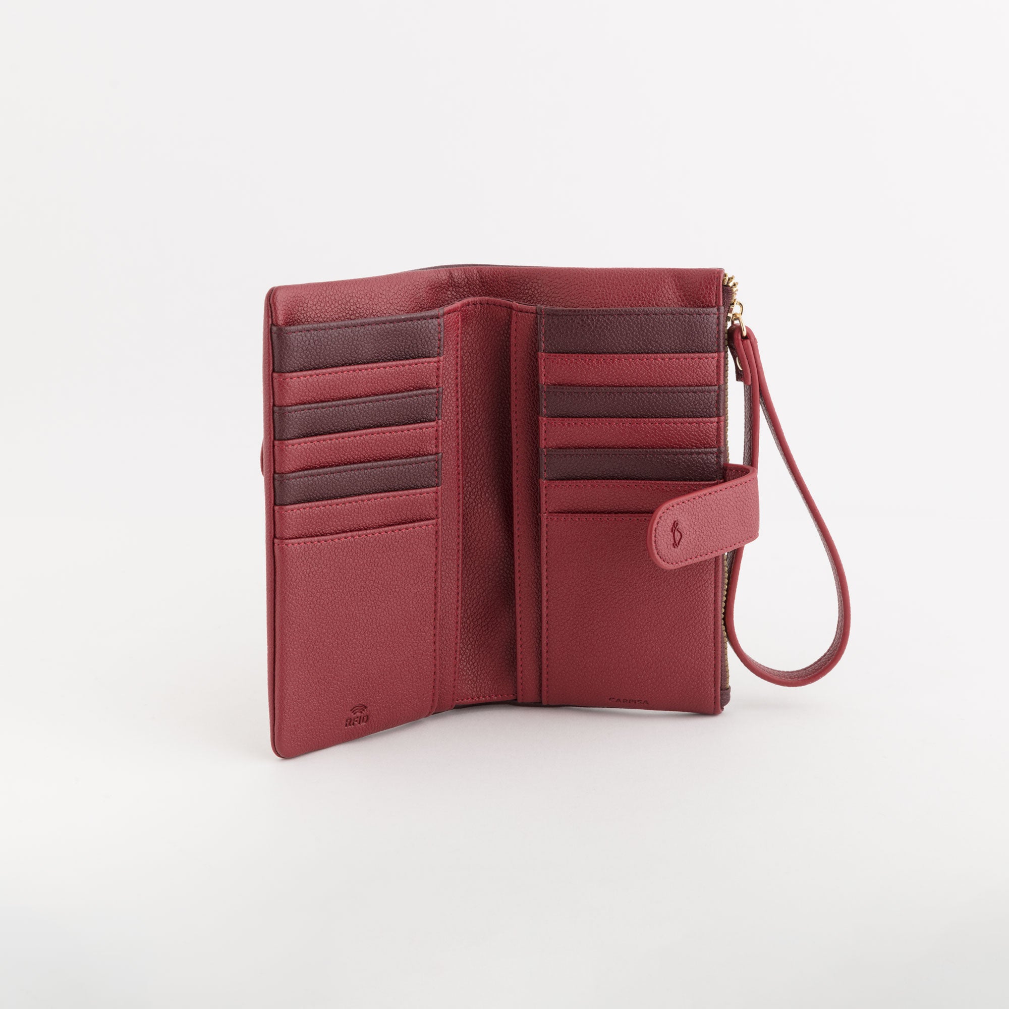 Wallets-Berna Wallet Single Size / Plum/Cherry