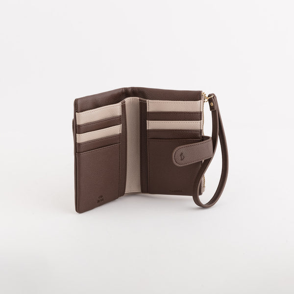 Wallets-Berna Wallet Single Size / Marble/Dark Brown