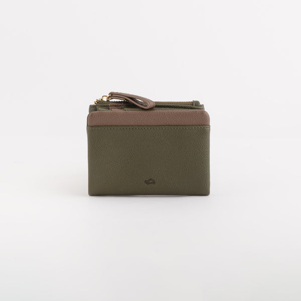 Wallets-Berna Wallet Single Size / Forest/Taupe