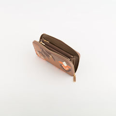 Women's Leather Wallet Bouquet Wallet V1 Taupe/Multicolour
