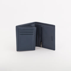 Leather Wallet Mark Navy Blue