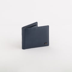 Leather Wallet Mark Navy Blue