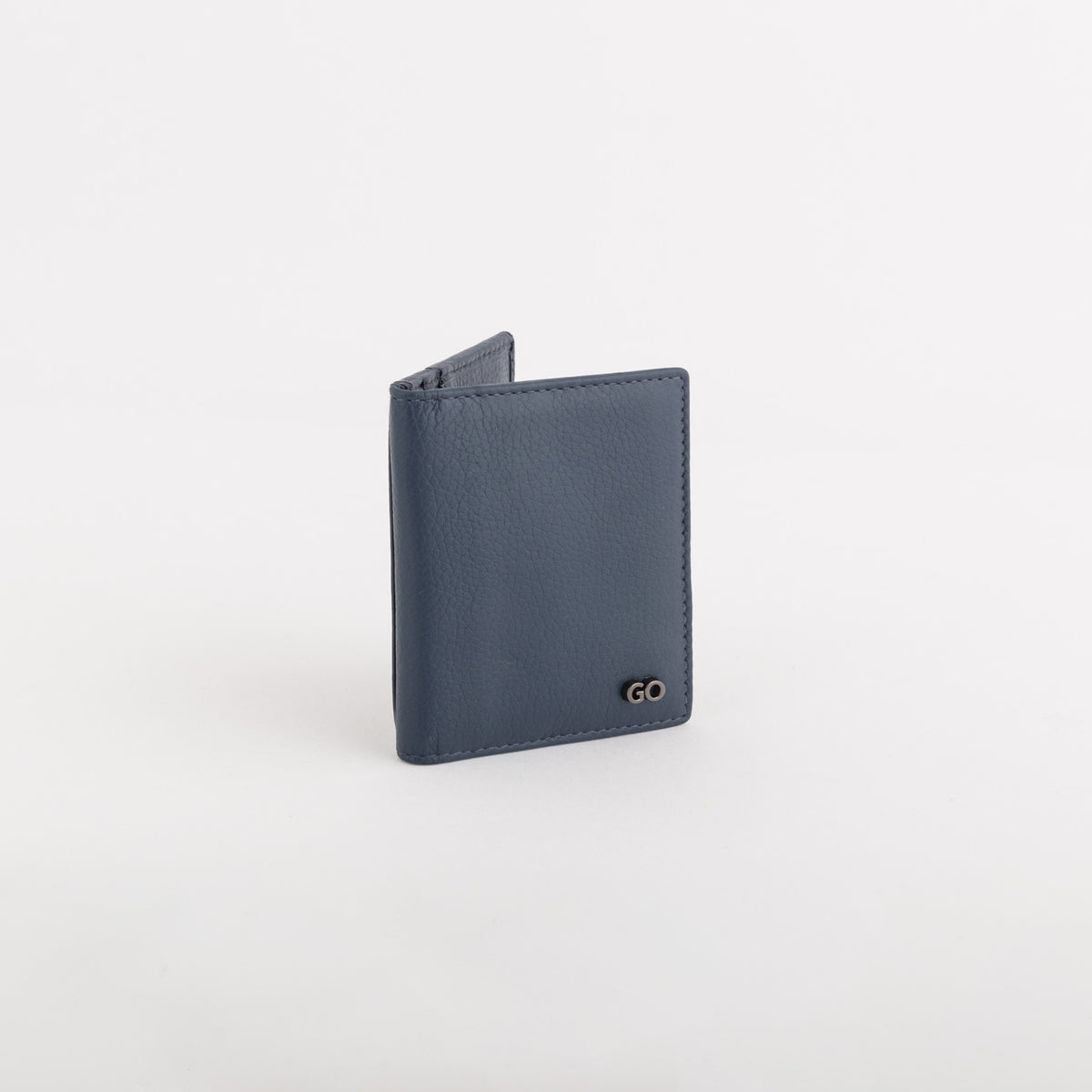 Leather Wallet Mark Navy Blue