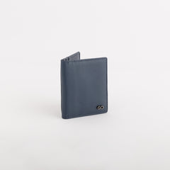 Leather Wallet Mark Navy Blue