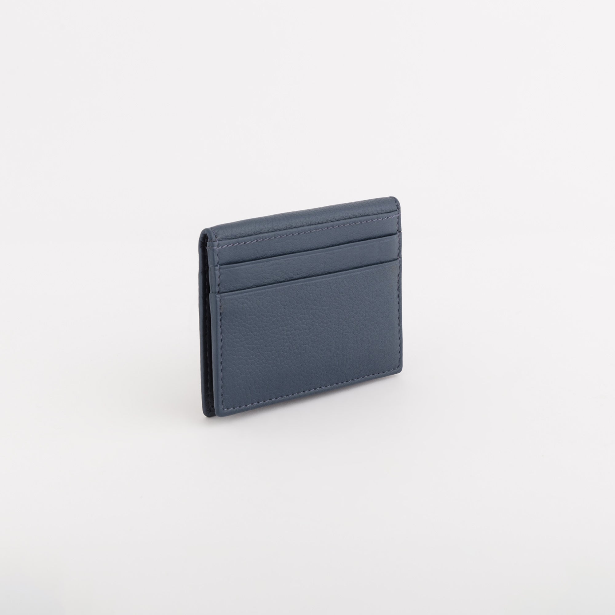 Leather Wallet Mark Navy Blue