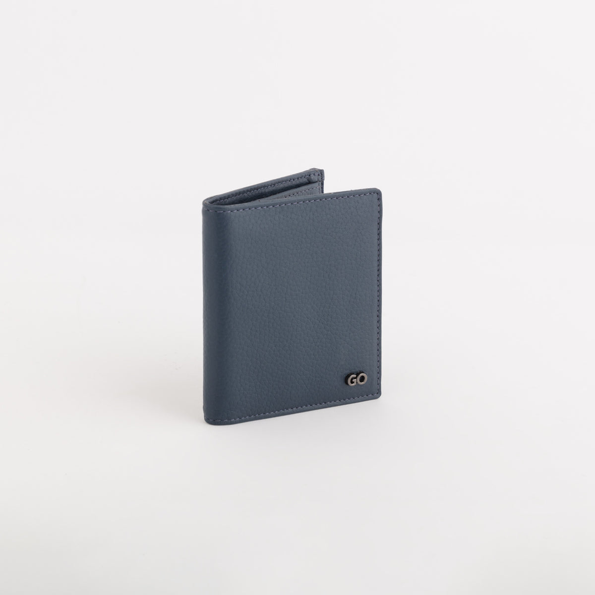 Leather Wallet Mark Navy Blue