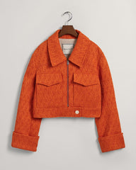 Cropped Bouclé Jacket Pumpkin Orange / S