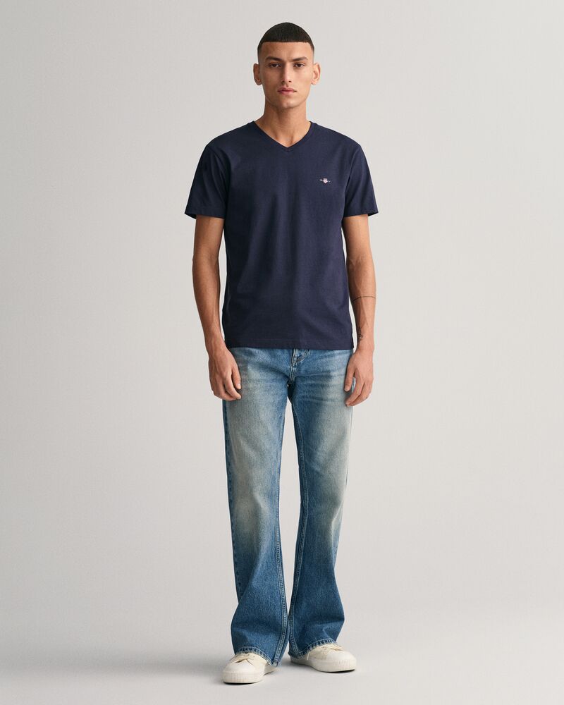 Slim Fit Shield V-Neck T-Shirt