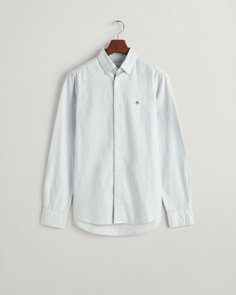 Slim Fit Banker Stripe  CLASSIC SHORT SLEEVE  Oxford Shirt LIGHT BLUE / S