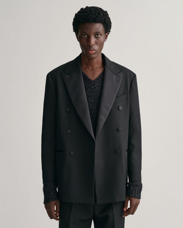 Double-Breasted Tuxedo Suit Blazer