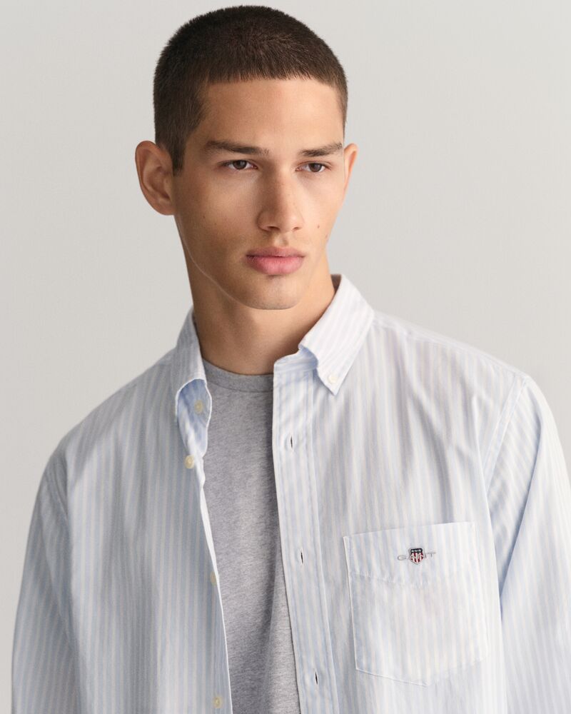 Regular Fit Striped Poplin Shirt