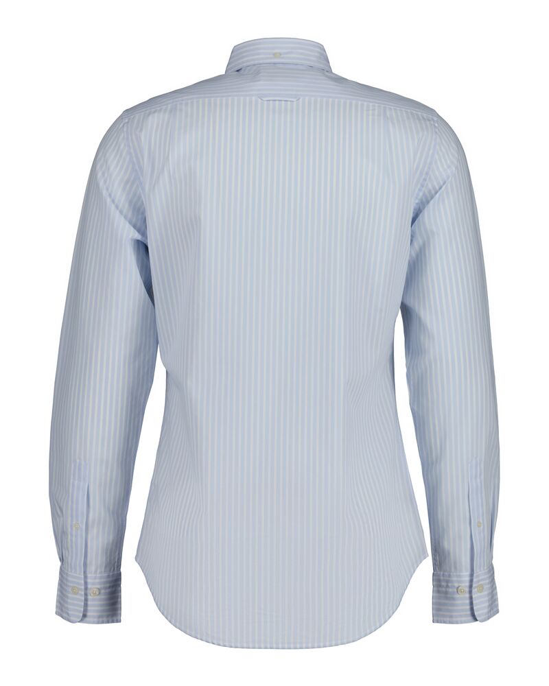 Slim Fit  CLASSIC SHORT SLEEVE  Striped Poplin Shirt LIGHT BLUE / XS