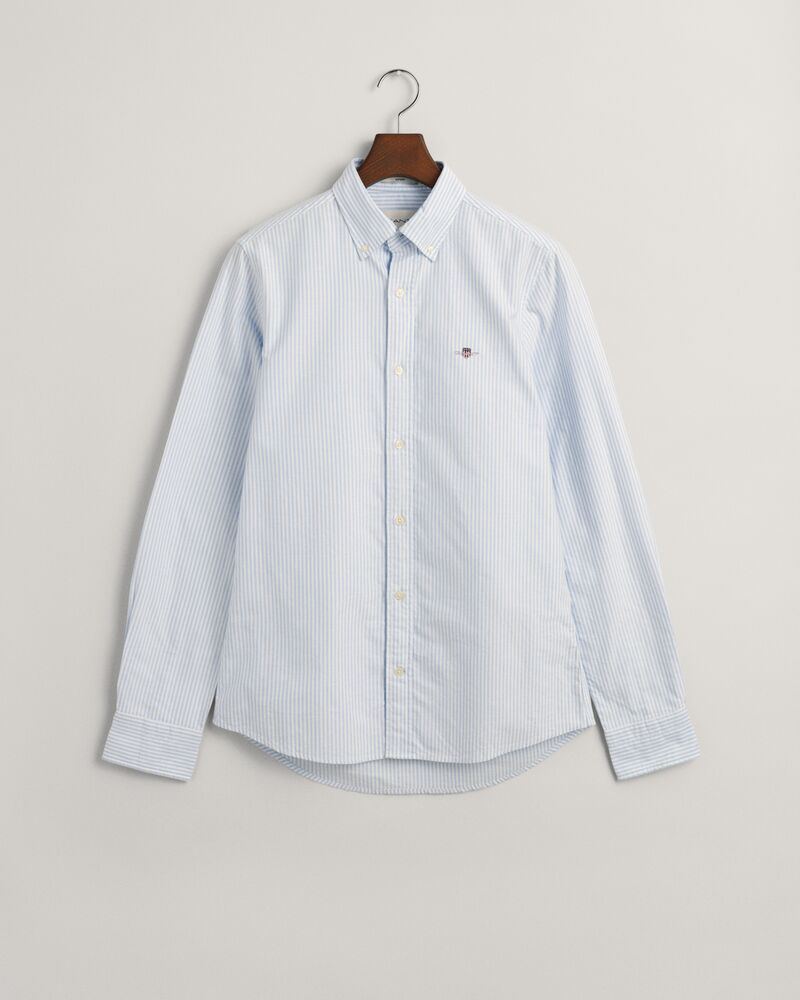 Slim Fit Banker Stripe  CLASSIC SHORT SLEEVE  Oxford Shirt LIGHT BLUE / S