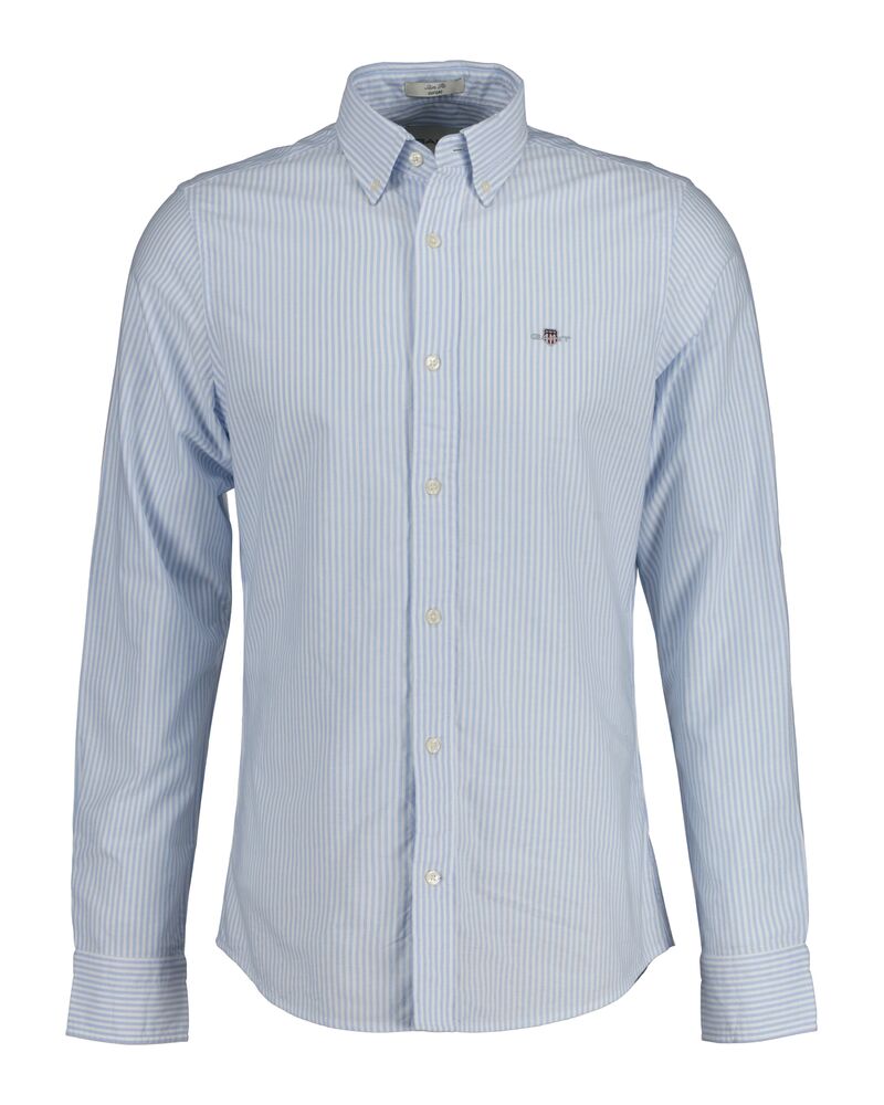 Slim Fit Banker Stripe  CLASSIC SHORT SLEEVE  Oxford Shirt LIGHT BLUE / S