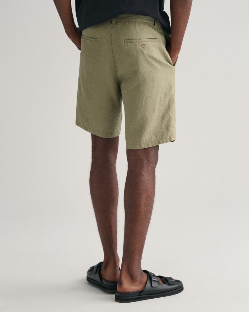 Relaxed Fit Linen Drawstring Shorts S / DRIED CLAY