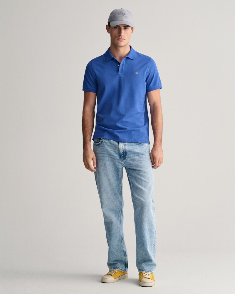 REGULAR Fit Shield Piqué Polo Shirt RICH BLUE / S