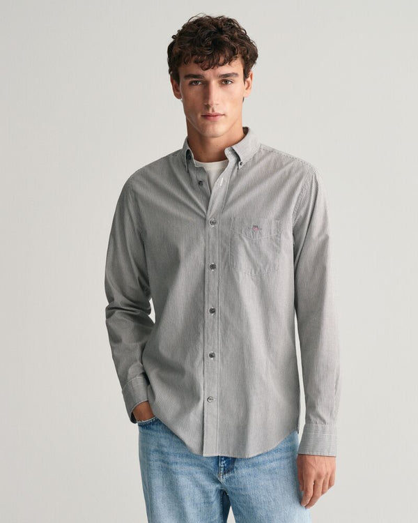 Regular Fit Banker Stripe Poplin Shirt