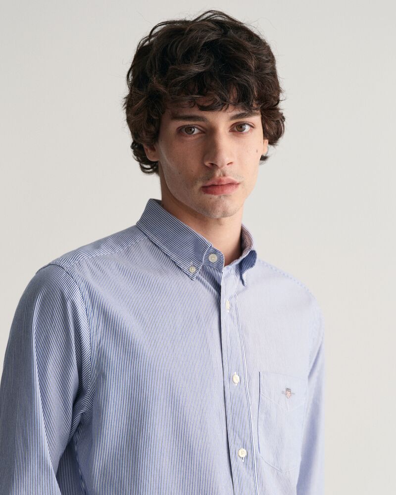 Regular Fit Banker Stripe Poplin Shirt
