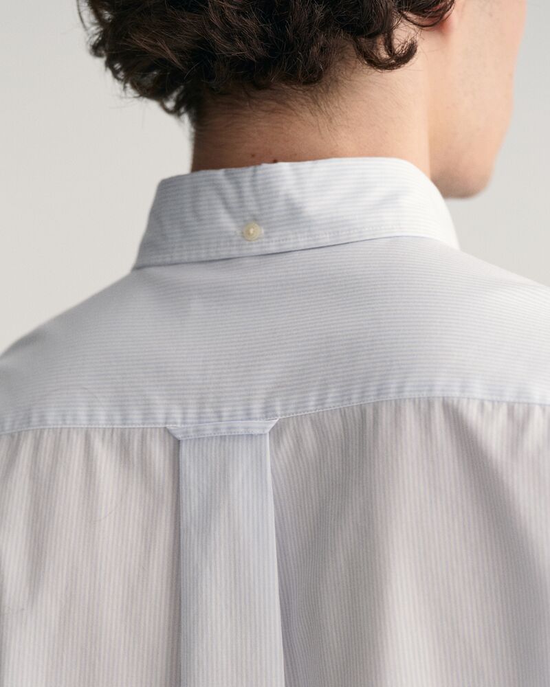 REGULAR Fit  CLASSIC SHORT SLEEVE  Banker Stripe Poplin Shirt LIGHT BLUE / S