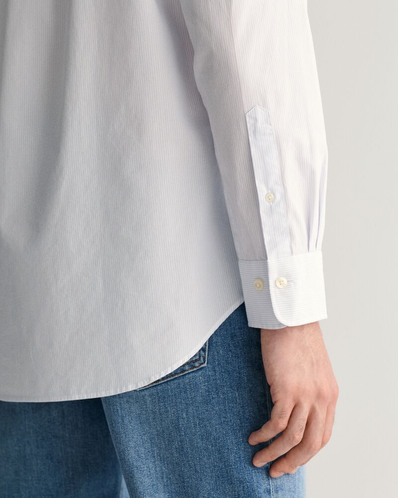 REGULAR Fit  CLASSIC SHORT SLEEVE  Banker Stripe Poplin Shirt LIGHT BLUE / S