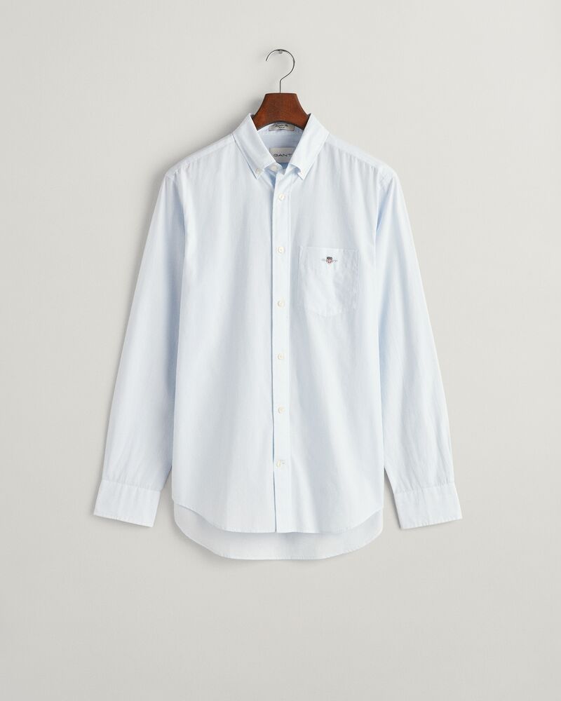 REGULAR Fit  CLASSIC SHORT SLEEVE  Banker Stripe Poplin Shirt LIGHT BLUE / S