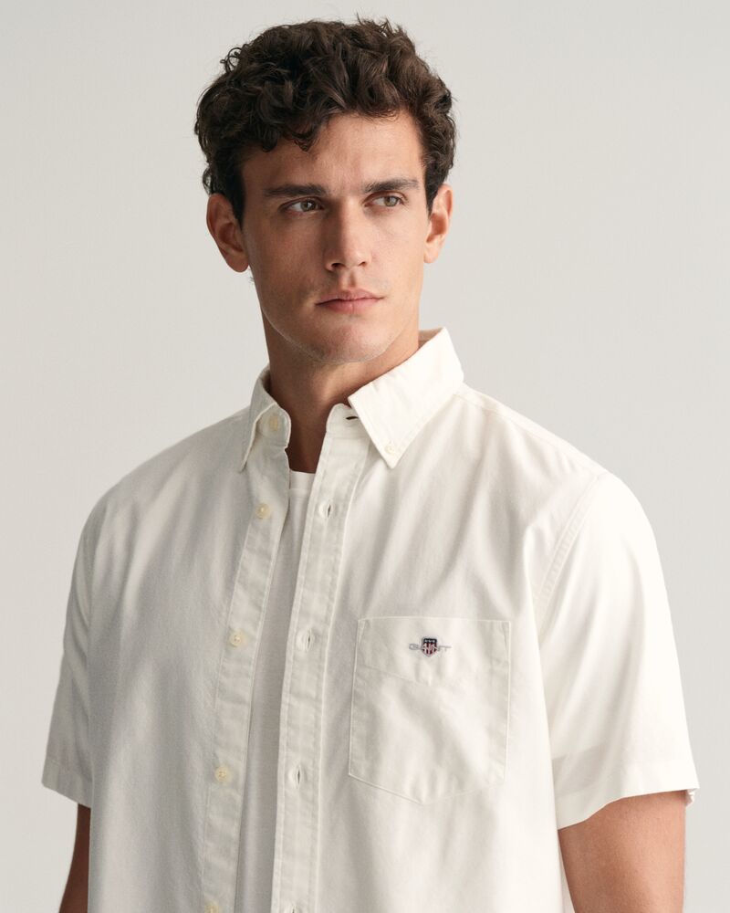 REGULAR Fit  Classic  Oxford Short Sleeve Shirt WHITE / S