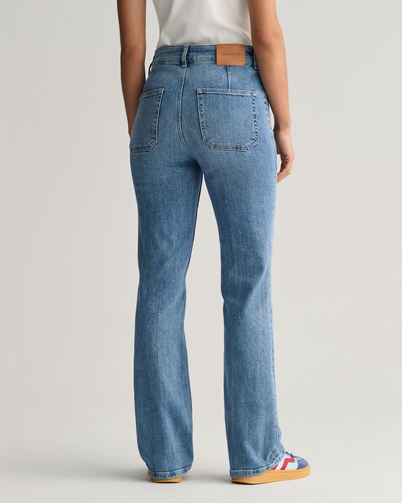 Slim Fit Flared Jeans Semi Light Blue Worn In / 27